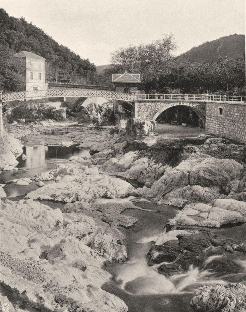ARDÈCHE. Vals- la Volane 1903 old antique vintage print picture